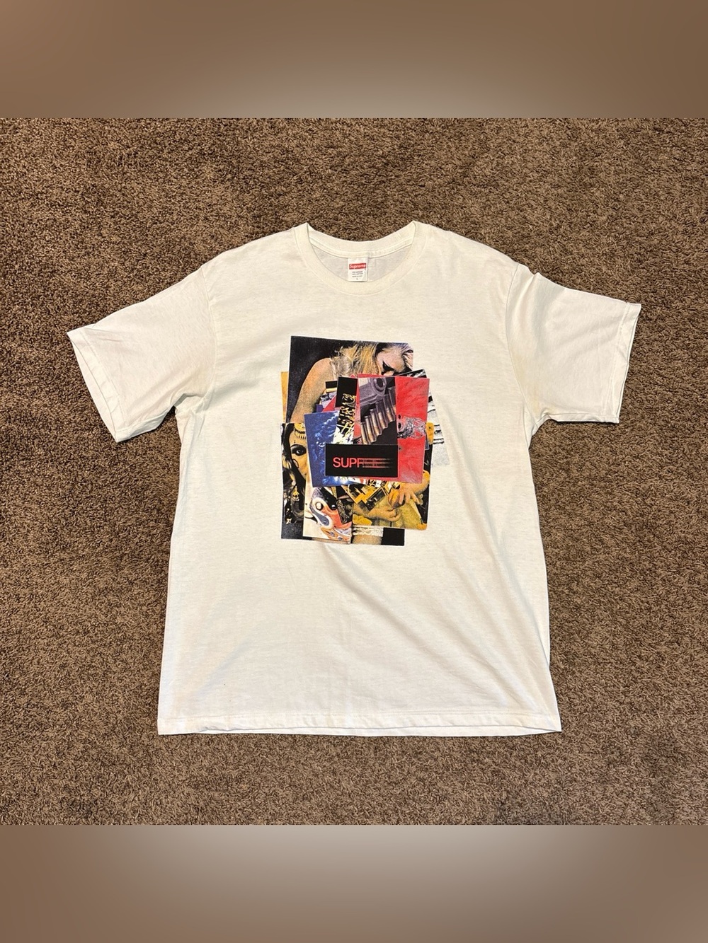 white Supreme Stack Tee 'White' from the Fall/Winter 2021